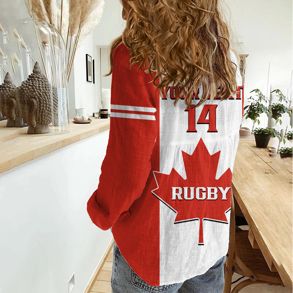 Personalised Canada Rugby Women Casual Shirt Go Canucks Maple Leaf Pacific 2023 LT14