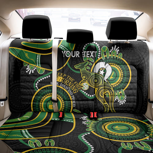 Custom Matildas NAIDOC Week Back Car Seat Cover Australia Kangaroo Keep The Fire Burning - Black