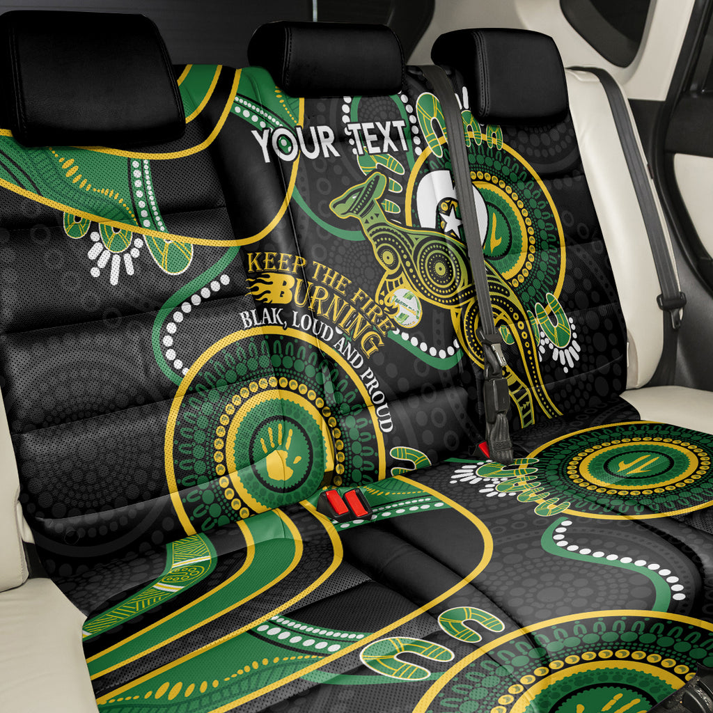 Custom Matildas NAIDOC Week Back Car Seat Cover Australia Kangaroo Keep The Fire Burning - Black