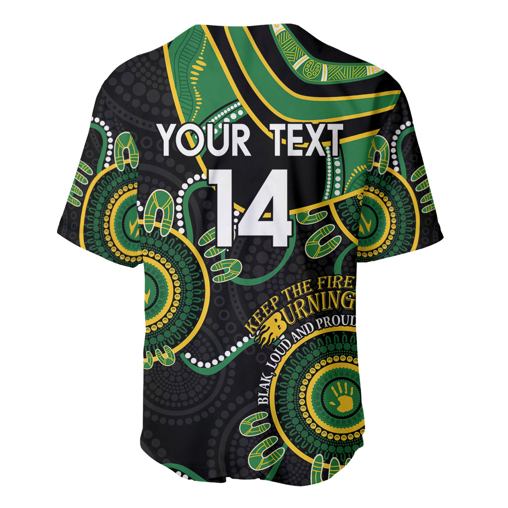 Custom Matildas NAIDOC Week Baseball Jersey Australia Kangaroo Keep The Fire Burning - Black
