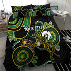 Custom Matildas NAIDOC Week Bedding Set Australia Kangaroo Keep The Fire Burning - Black