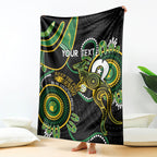 Custom Matildas NAIDOC Week Blanket Australia Kangaroo Keep The Fire Burning - Black