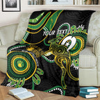 Custom Matildas NAIDOC Week Blanket Australia Kangaroo Keep The Fire Burning - Black