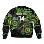 Custom Matildas NAIDOC Week Bomber Jacket Australia Kangaroo Keep The Fire Burning - Black