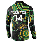 Custom Matildas NAIDOC Week Button Sweatshirt Australia Kangaroo Keep The Fire Burning - Black