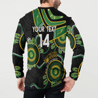 Custom Matildas NAIDOC Week Button Sweatshirt Australia Kangaroo Keep The Fire Burning - Black