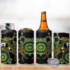 Matildas NAIDOC Week 4 in 1 Can Cooler Tumbler Australia Kangaroo Keep The Fire Burning - Black