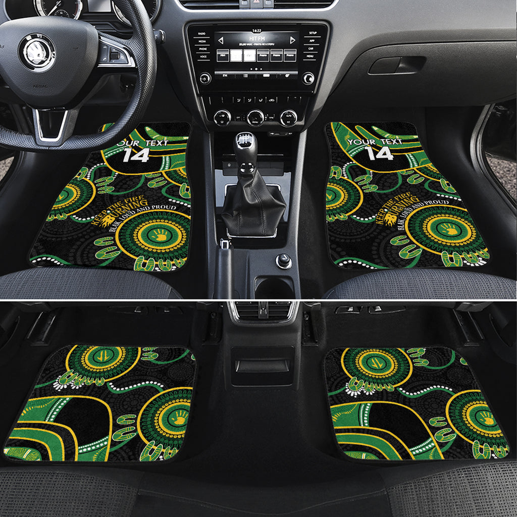 Custom Matildas NAIDOC Week Car Mats Australia Kangaroo Keep The Fire Burning - Black