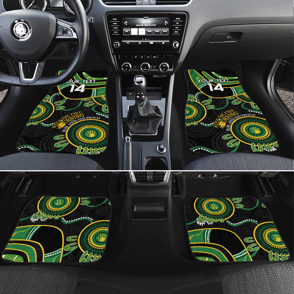 Custom Matildas NAIDOC Week Car Mats Australia Kangaroo Keep The Fire Burning - Black