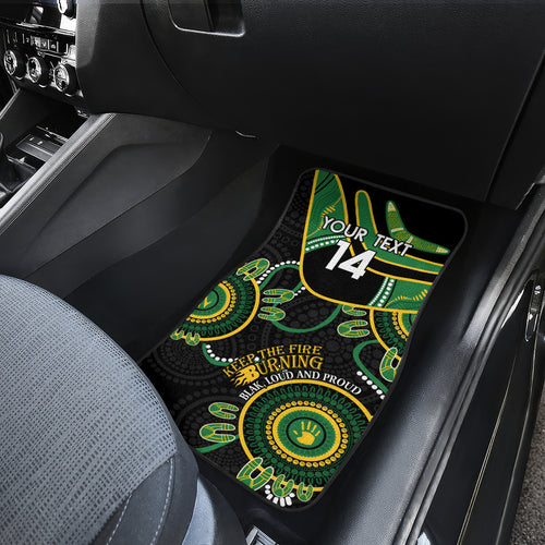 Custom Matildas NAIDOC Week Car Mats Australia Kangaroo Keep The Fire Burning - Black
