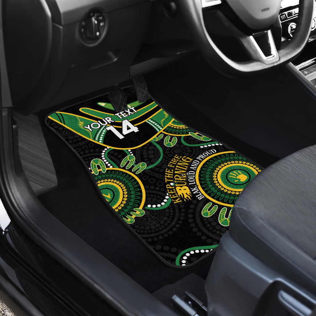 Custom Matildas NAIDOC Week Car Mats Australia Kangaroo Keep The Fire Burning - Black