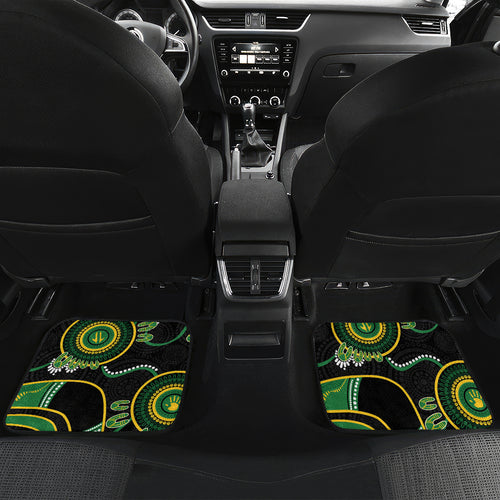 Custom Matildas NAIDOC Week Car Mats Australia Kangaroo Keep The Fire Burning - Black