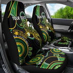 Custom Matildas NAIDOC Week Car Seat Cover Australia Kangaroo Keep The Fire Burning - Black