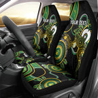 Custom Matildas NAIDOC Week Car Seat Cover Australia Kangaroo Keep The Fire Burning - Black