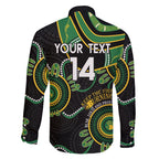 Custom Matildas NAIDOC Week Family Matching Puletasi and Hawaiian Shirt Australia Kangaroo Keep The Fire Burning - Black