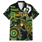 Custom Matildas NAIDOC Week Family Matching Summer Maxi Dress and Hawaiian Shirt Australia Kangaroo Keep The Fire Burning - Black