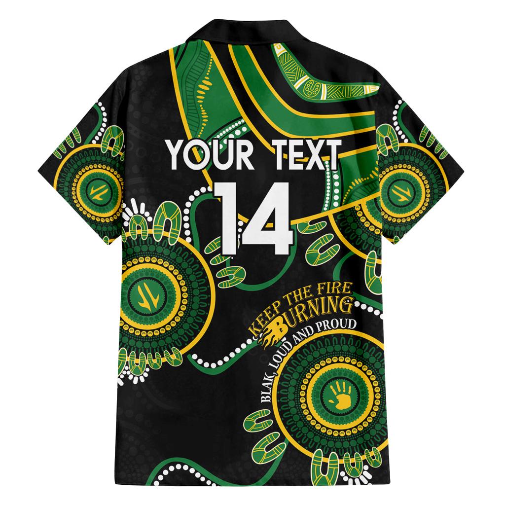 Custom Matildas NAIDOC Week Family Matching Summer Maxi Dress and Hawaiian Shirt Australia Kangaroo Keep The Fire Burning - Black