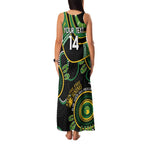 Custom Matildas NAIDOC Week Family Matching Tank Maxi Dress and Hawaiian Shirt Australia Kangaroo Keep The Fire Burning - Black