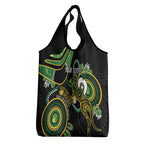 Custom Matildas NAIDOC Week Grocery Bag Australia Kangaroo Keep The Fire Burning - Black