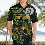 Custom Matildas NAIDOC Week Hawaiian Shirt Australia Kangaroo Keep The Fire Burning - Black