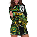 Custom Matildas NAIDOC Week Hoodie Dress Australia Kangaroo Keep The Fire Burning - Black
