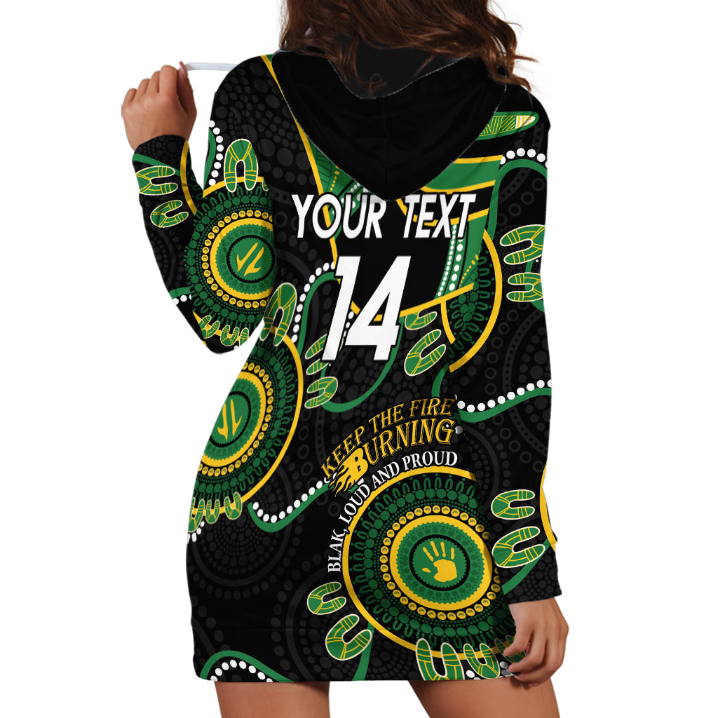 Custom Matildas NAIDOC Week Hoodie Dress Australia Kangaroo Keep The Fire Burning - Black