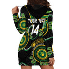 Custom Matildas NAIDOC Week Hoodie Dress Australia Kangaroo Keep The Fire Burning - Black