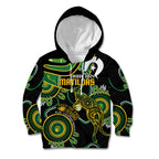 Custom Matildas NAIDOC Week Kid Hoodie Australia Kangaroo Keep The Fire Burning - Black