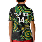 Custom Matildas NAIDOC Week Kid Polo Shirt Australia Kangaroo Keep The Fire Burning - Black