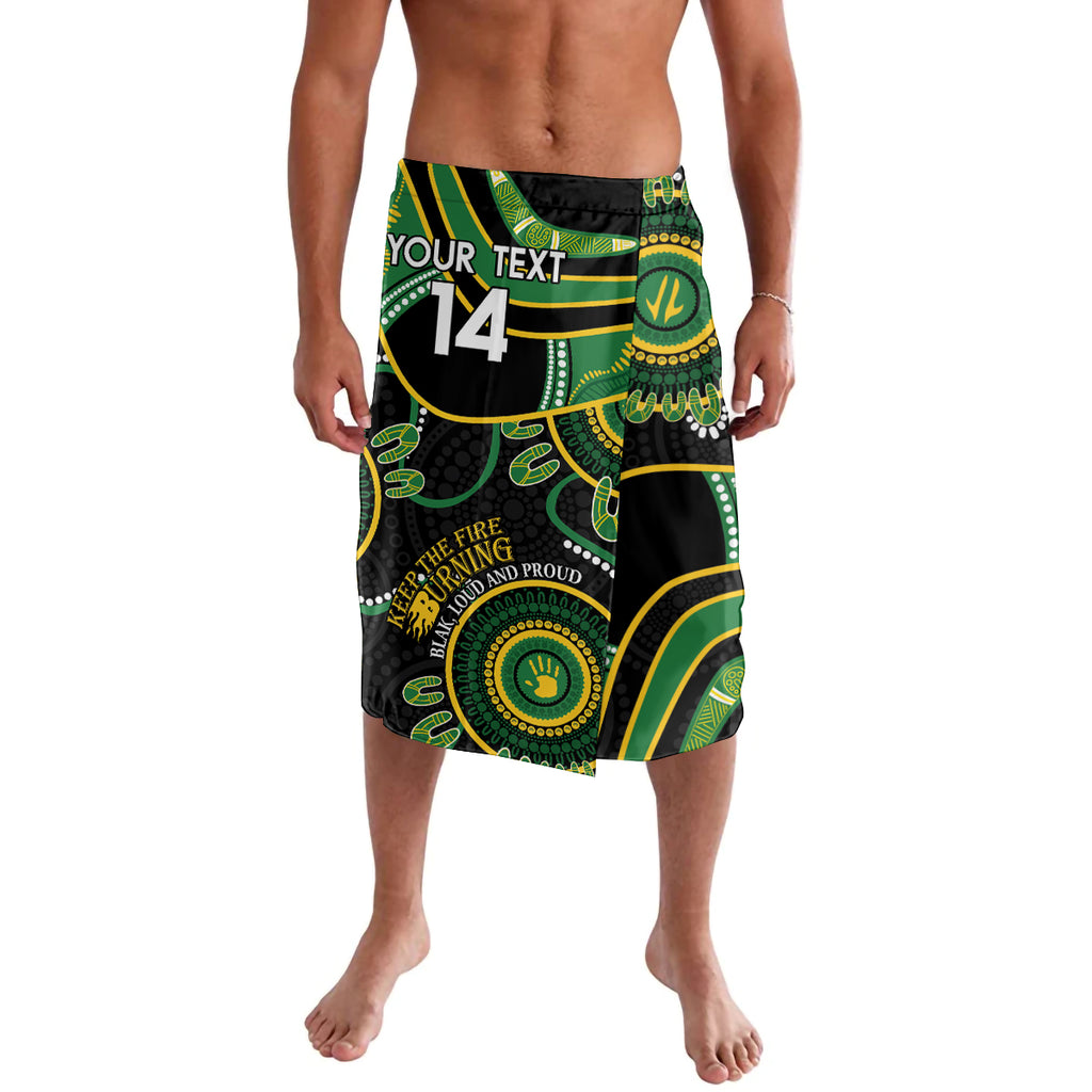 Custom Matildas NAIDOC Week Lavalava Australia Kangaroo Keep The Fire Burning - Black