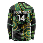 Custom Matildas NAIDOC Week Long Sleeve Shirt Australia Kangaroo Keep The Fire Burning - Black