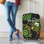 Custom Matildas NAIDOC Week Luggage Cover Australia Kangaroo Keep The Fire Burning - Black