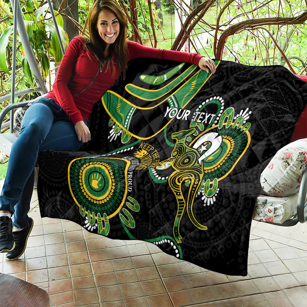 Custom Matildas NAIDOC Week Quilt Australia Kangaroo Keep The Fire Burning - Black