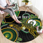 Custom Matildas NAIDOC Week Round Carpet Australia Kangaroo Keep The Fire Burning - Black