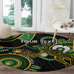 Custom Matildas NAIDOC Week Round Carpet Australia Kangaroo Keep The Fire Burning - Black