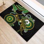 Custom Matildas NAIDOC Week Rubber Doormat Australia Kangaroo Keep The Fire Burning - Black
