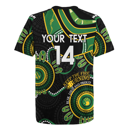 Custom Matildas NAIDOC Week Rugby Jersey Australia Kangaroo Keep The Fire Burning - Black
