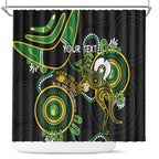 Custom Matildas NAIDOC Week Shower Curtain Australia Kangaroo Keep The Fire Burning - Black