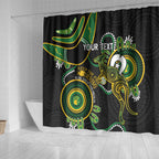 Custom Matildas NAIDOC Week Shower Curtain Australia Kangaroo Keep The Fire Burning - Black