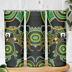 Matildas NAIDOC Week Skinny Tumbler Australia Kangaroo Keep The Fire Burning - Black