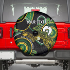 Custom Matildas NAIDOC Week Spare Tire Cover Australia Kangaroo Keep The Fire Burning - Black