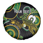 Custom Matildas NAIDOC Week Spare Tire Cover Australia Kangaroo Keep The Fire Burning - Black