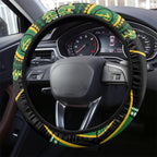 Matildas NAIDOC Week Steering Wheel Cover Australia Kangaroo Keep The Fire Burning - Black