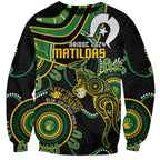 Custom Matildas NAIDOC Week Sweatshirt Australia Kangaroo Keep The Fire Burning - Black