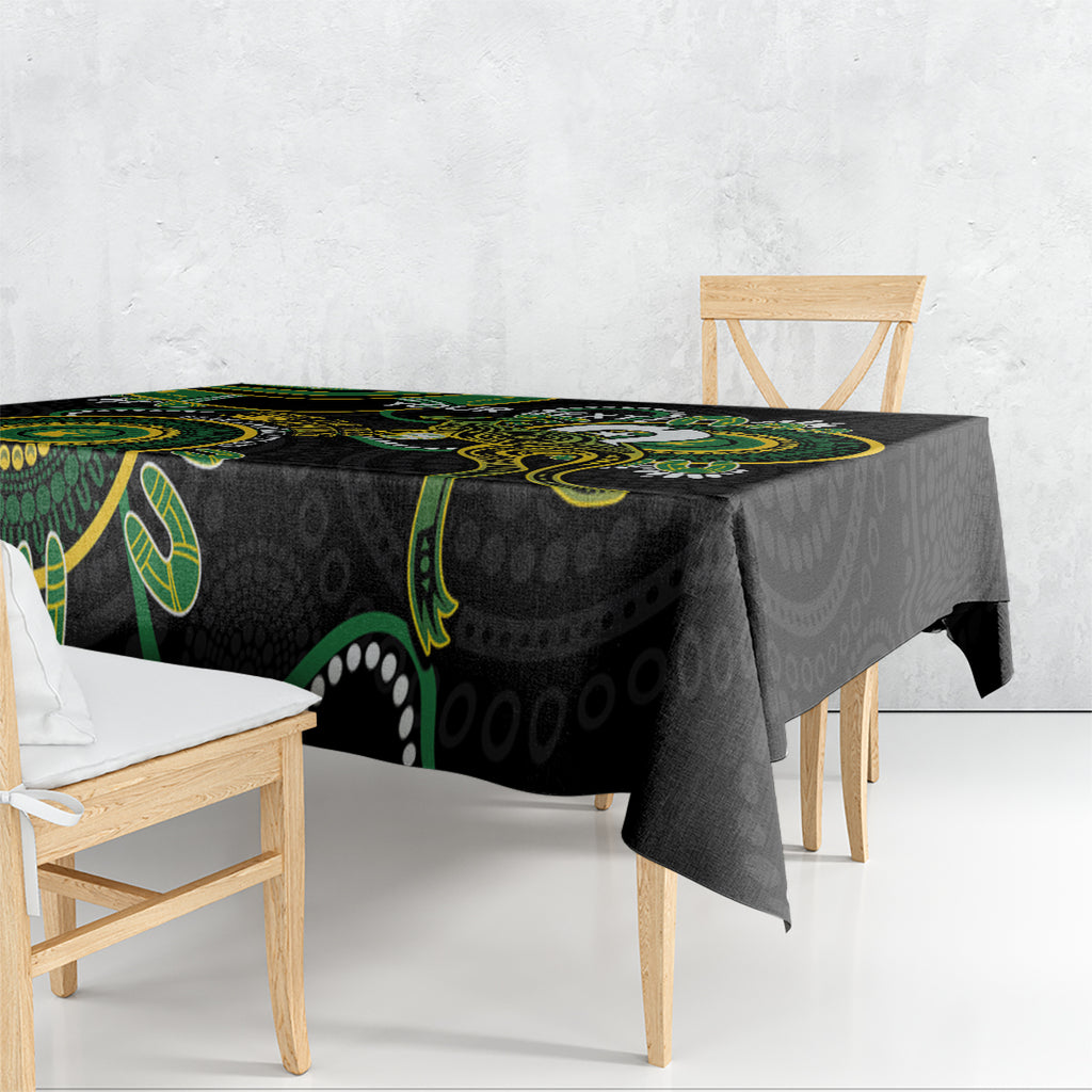 Custom Matildas NAIDOC Week Tablecloth Australia Kangaroo Keep The Fire Burning - Black