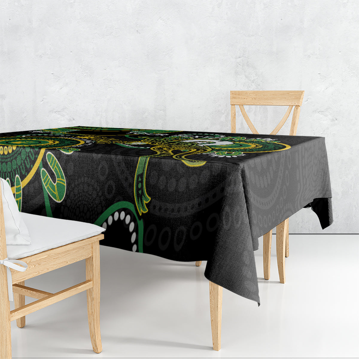 Custom Matildas NAIDOC Week Tablecloth Australia Kangaroo Keep The Fire Burning - Black