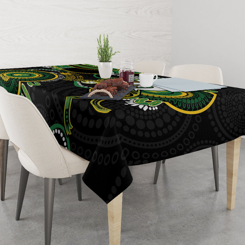Custom Matildas NAIDOC Week Tablecloth Australia Kangaroo Keep The Fire Burning - Black