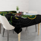 Custom Matildas NAIDOC Week Tablecloth Australia Kangaroo Keep The Fire Burning - Black