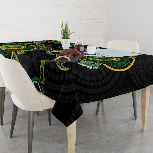 Custom Matildas NAIDOC Week Tablecloth Australia Kangaroo Keep The Fire Burning - Black