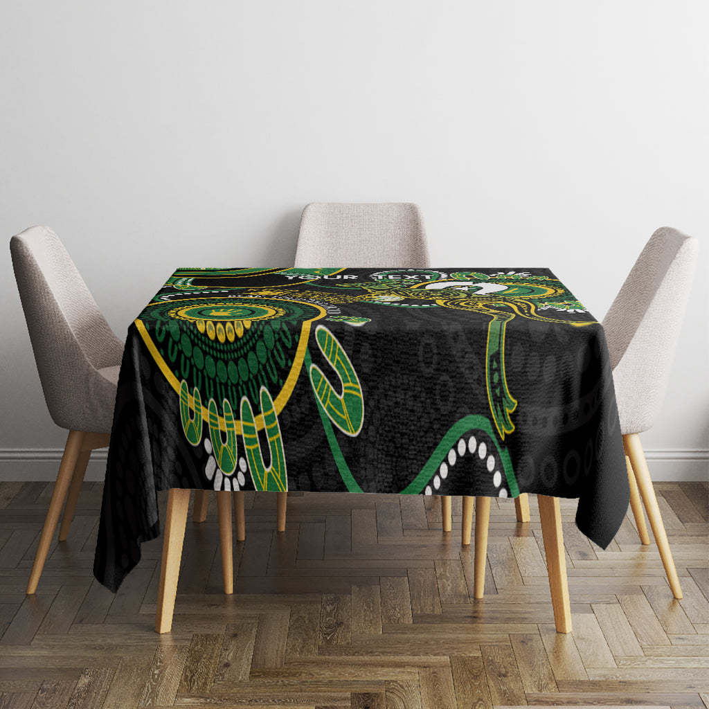 Custom Matildas NAIDOC Week Tablecloth Australia Kangaroo Keep The Fire Burning - Black